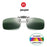 VIVIBEE Lunettes de soleil à clipser bleues effet miroir pour homme, à verres carrés polarisés, en métal, pour la pêche, la conduite de nuit, anti-UV400, pour femme