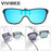 VIVIBEE 2026 Cool Flip Up Clip On Sunglasses Polarized TR90 Photochromic Driving Square Oversized UV400 Fishing Sun Glasses