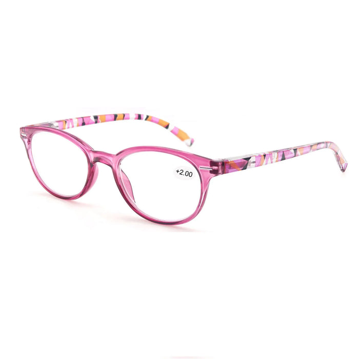 Reading Glasses Women Oval Colorful Frame Readers Hyperopia Presbyopia Vision Care Eyewear with Flexible Spring Hinge