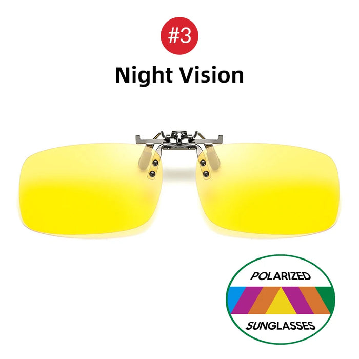 VIVIBEE Lunettes de soleil à clipser bleues effet miroir pour homme, à verres carrés polarisés, en métal, pour la pêche, la conduite de nuit, anti-UV400, pour femme