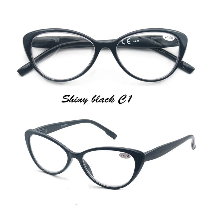 Gafas de lectura para mujer, diseño ojo de gato, ligeras, irrompibles, presbicia, con bisagra de resorte