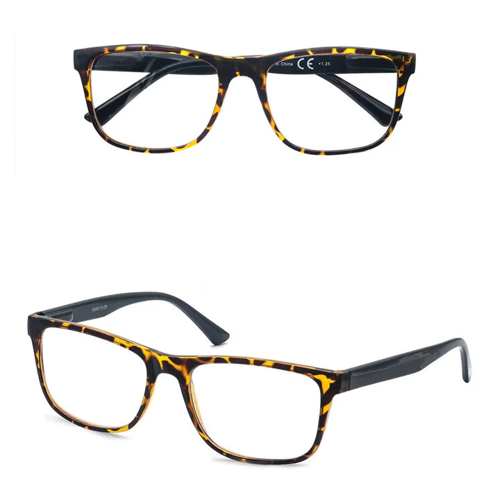 Lunettes de Lecture Surdimensionnées Hommes Femmes Monture Rectangulaire Lunettes de Soleil de Lecture Charnière à Ressort Légères à Porter avec Dioptrie +1.0 - +4.0