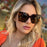 Vintage Square Women Sunglasses New Fashion Oversized Pearl Cat Eye Big Alloy Sun Glasses Female Elegant Eyewear Shades Lady