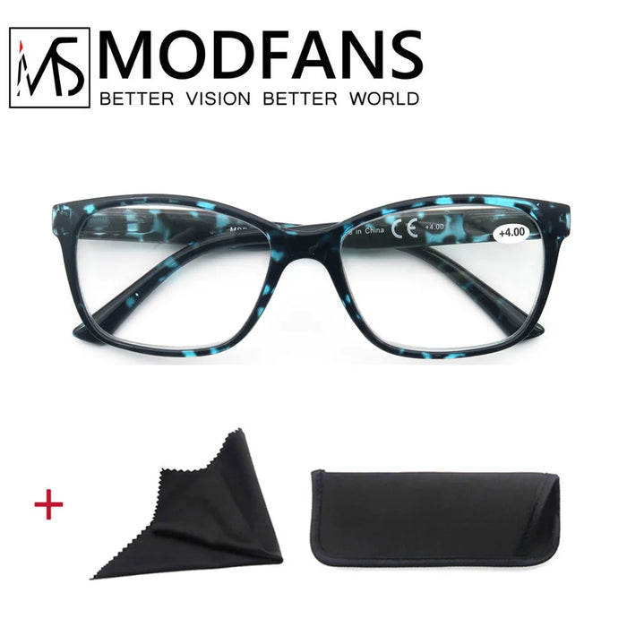 Oversized Reading Glasses Women Rectangle Leopard Frame Readers Presbyopic Eyeglasses Magnification Strength +1.0 to+4.0