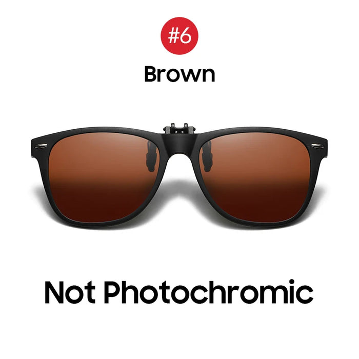 VIVIBEE Men Photochromic Polarized Lens Flip Up Clip on Sunglasses Women Driving Sun Glasses with Clips 2026 Trending Product