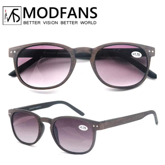 Reading Glasses for Men & Women, Wood-Looked Frame Readers Outdoor Sun Glasses Reading -  Lightweight Spring Hinge Eyegalsses