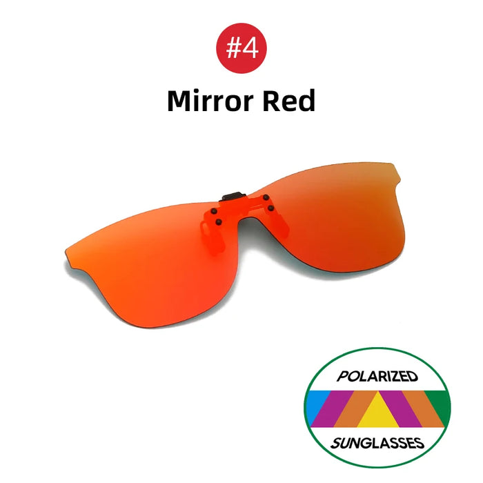 VIVIBEE Square Mirror Men's Clip on Polarized Night Driving Glasses Yellow UV400 Women Sunglasses Fishing Clips
