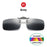 VIVIBEE Lunettes de soleil à clipser bleues effet miroir pour homme, à verres carrés polarisés, en métal, pour la pêche, la conduite de nuit, anti-UV400, pour femme