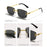 HBK Square Rimless Sunglasses Women TOP Quality Retro Metal Sun Glasses Men Luxury Party Business Gradient Shades 2024