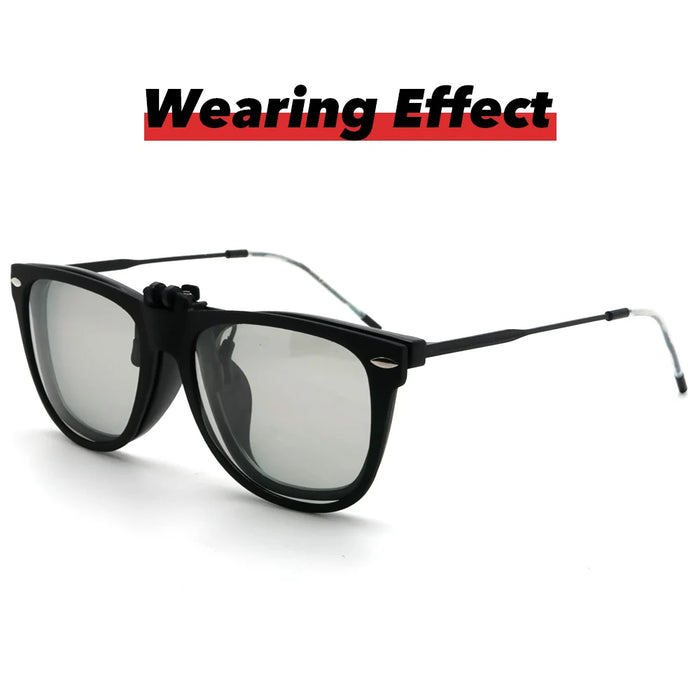 VIVIBEE Men Photochromic Polarized Lens Flip Up Clip on Sunglasses Women Driving Sun Glasses with Clips 2026 Trending Product