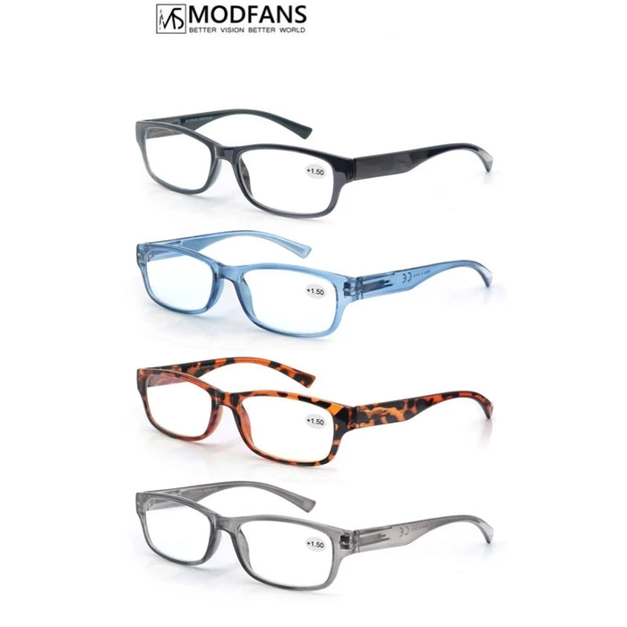 Reading Glasses Men Women Rectangle Durable Frame Readers Flexible Spring Hinge Clear View Magnification Strength +1.0 to +5.0