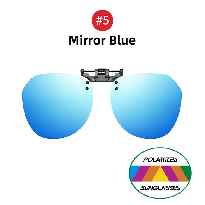 VIVIBEE Big Size Flip Up Clip on Sunglasses Polarized Gradient Grey Lens Oversized Driving UV400  Fishing Accessory
