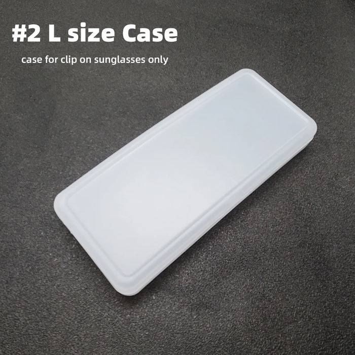 VIVIBEE Clip on Sunglasses Plastic Box Case M L White Transparent
