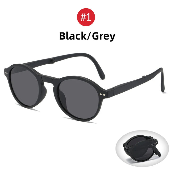 VIVIBEE Women Square Folding Sunglasses 2026 Trending Product Black UV400 Spring Hinge Eyewear Men Retro Mirror Red Sun Glasses