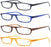 4 Paires Reading Glasses for Men Women Narrow Square Frame Readers Eyeglasses Spring Hinge with Diopter