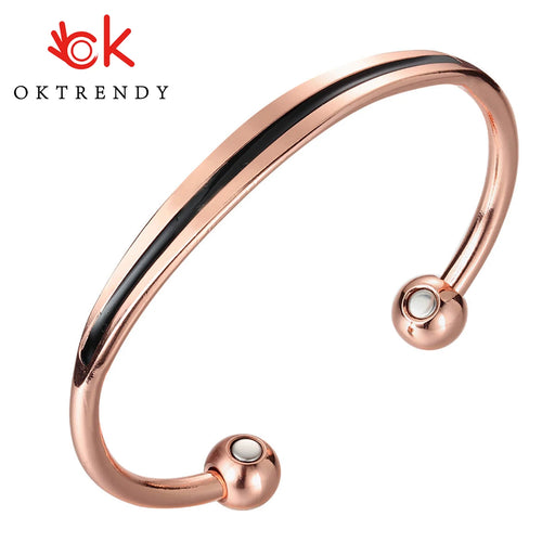 OKtrendy Bohemia Pulseras y Brazaletes Esmaltados de Cobre Puro para Mujer, Joyería Magnética de Energía Saludable, Multicolor, Venta al por Mayor