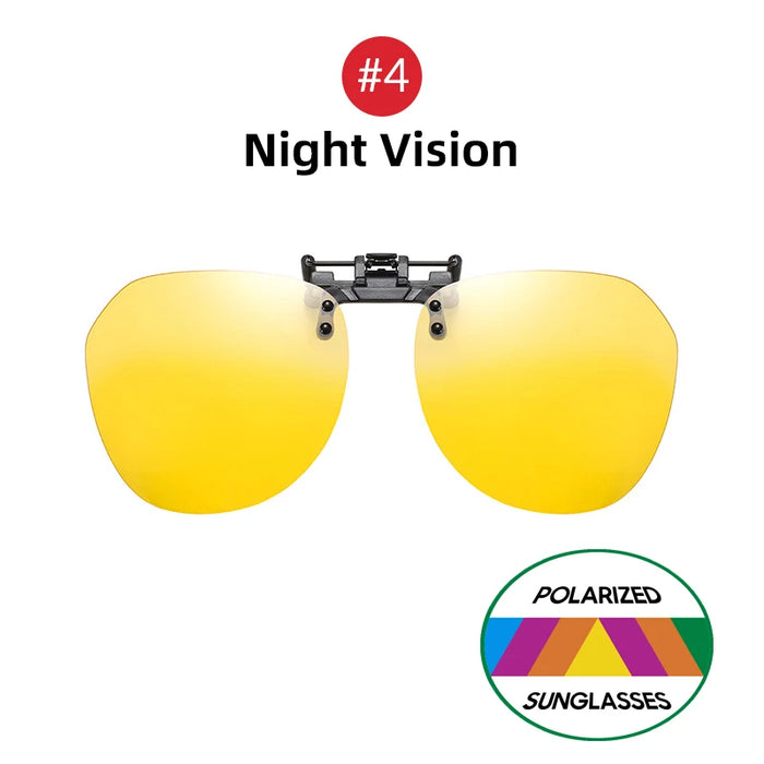 VIVIBEE Big Size Flip Up Clip on Sunglasses Polarized Gradient Grey Lens Oversized Driving UV400  Fishing Accessory