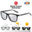 VIVIBEE Gafas de sol polarizadas fotocromáticas de cambio de color, montura gris para hombre, cuadradas clásicas, lentes de transición camaleónicas