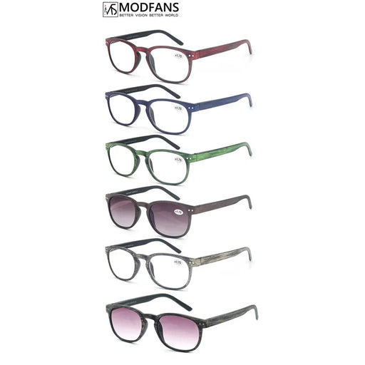 Lentes de lectura para hombres y mujeres, con montura efecto madera, lectores, gafas de sol para lectura al aire libre - Gafas ligeras con bisagras de resorte