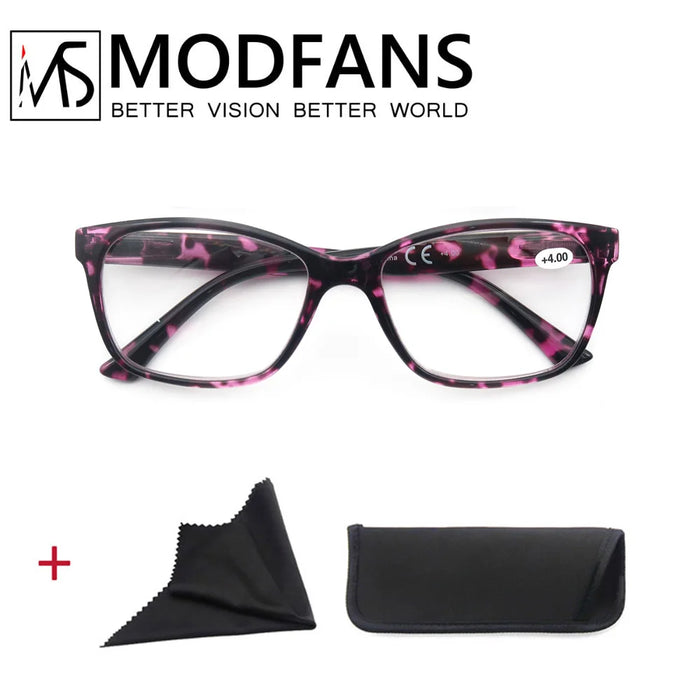 Oversized Reading Glasses Women Rectangle Leopard Frame Readers Presbyopic Eyeglasses Magnification Strength +1.0 to+4.0