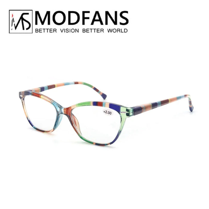 Gafas de lectura coloridas de ojo de gato para mujer, montura ovalada clásica, bisagra de resorte flexible, cómodas gafas de lectura con dioptrías