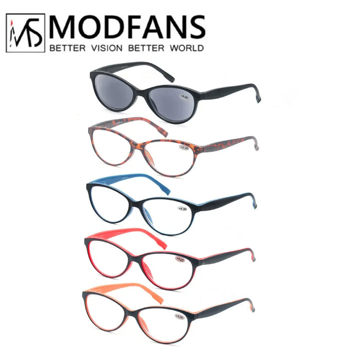 Women Reading Sun Glasses Oval Cat-Eye Classic Frame Sunglasses Readers Eyeglasses Spring Hinge Lightweight Wear with Diopter