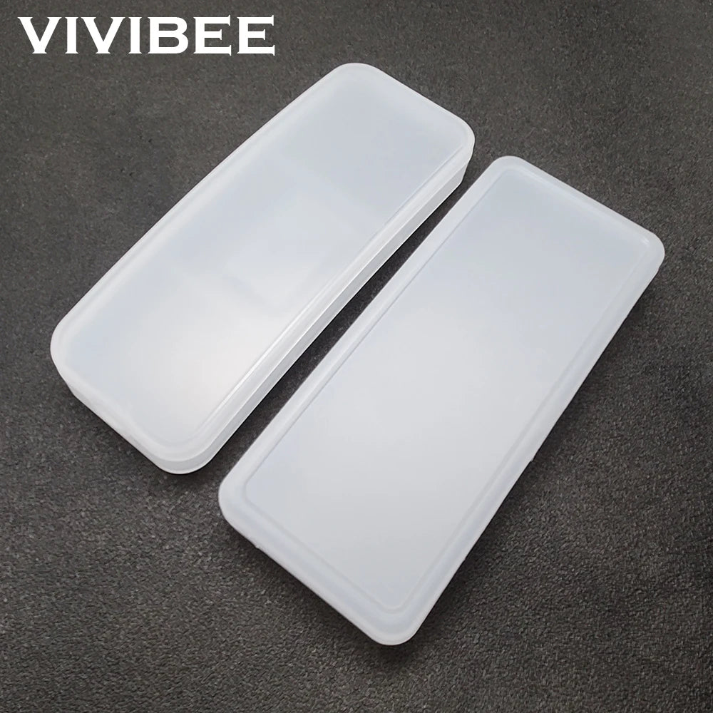 VIVIBEE Clip on Sunglasses Plastic Box Case M L White Transparent