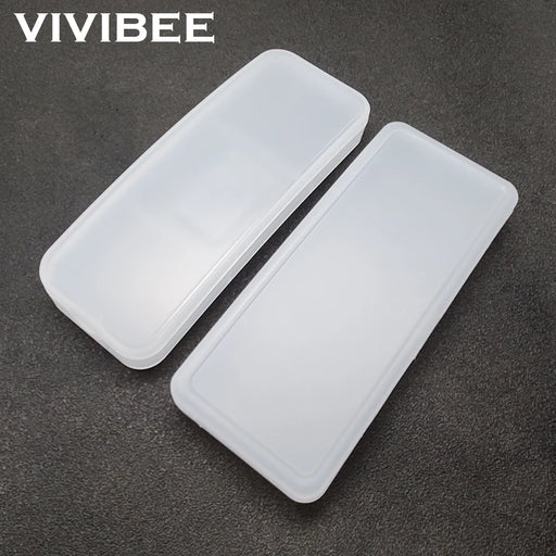 VIVIBEE Clip on Sunglasses Plastic Box Case M L White Transparent