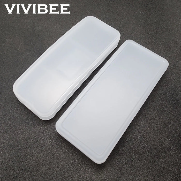 VIVIBEE Clip on Sunglasses Plastic Box Case M L White Transparent