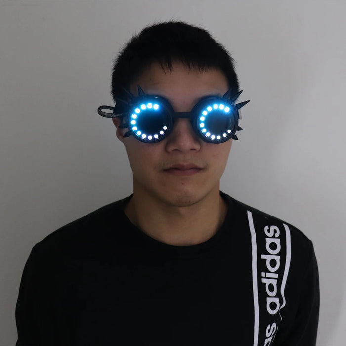 Gafas LED Pixel Pro con lentes caleidoscópicas, más de 350 modos, luces intensas, EDM, DJ, fiesta, disfraz, gafas de sol, Halloween