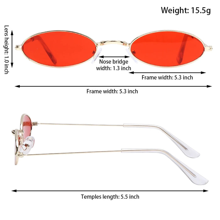 1PC Vintage Small Frame Shades Retro Oval Black Sunglasses Unisex Luxury Brand Designer Pink Sun Glasses Female Travel Eyewear