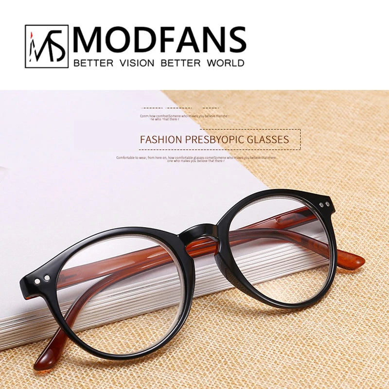 Reading Glasses Women Round Frame PC Reading Glasses for Men Spring Hinge