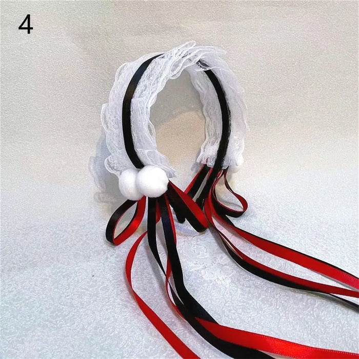 1PC Kawaii Cat Ears Headband Lace Bow Head Wrap Lolita Wedding Party Cosplay Maid Headdress Women Girls Anime Hair Accessories