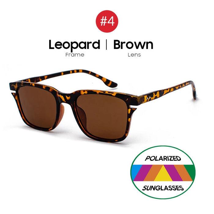 VIVIBEE Vintage Leopard Polarized Sunglasses Men Retro Small Square Women Sun Glaases 2026 UV400 High Quality Driving Shades