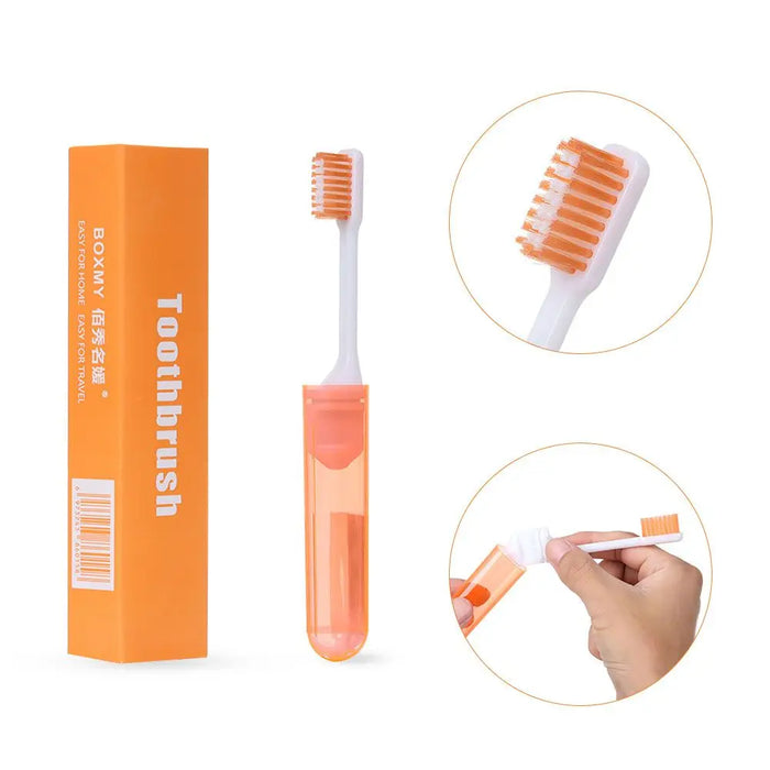 1 cepillo de dientes plegable de plástico blando para exteriores, cepillo de dientes útil para limpieza bucal, portátil para viajes de negocios y acampada
