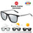 VIVIBEE Gafas de sol polarizadas fotocromáticas de cambio de color, montura gris para hombre, cuadradas clásicas, lentes de transición camaleónicas