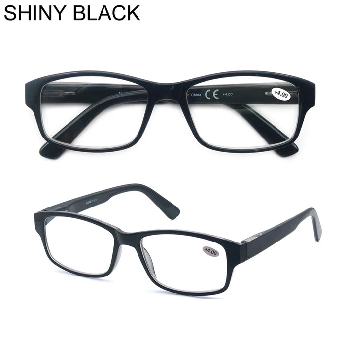 Large Reading Glasses Men Rectangle Oversize Frame Readers Eyeglasses Spring Hinge High Quality Comfortable Wear with Diopter
