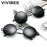 VIVIBEE Lunettes de soleil classiques polarisées rondes en métal pour femmes, décontractées, rétro UV400, pour hommes, noires, tendance 2026