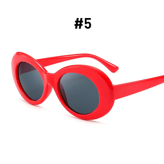 VIVIBEE Fashion Small Yellow Frame Vintage Style Oval Clout Hip Hop Glasses UV400 Women Sunglasses
