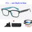 Men'S Anti-Blue Light Office Computer High Quality Black Shiny Frame Rivets Studded Glasses With Gold Pattern On The Temples.