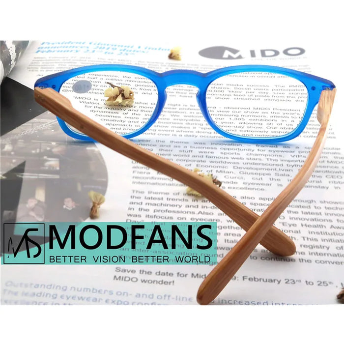 Reading Glasses for Men Women Fashion Wood-Look Plastic Eyeglass Frame Spring Hinge Stylish Readers Magnifying Glass Eyewear