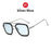 VIVIBEE Retro Square Men Edith Sunglasses Vintage Silver Metal Frame Blue Lens Glasses Fashion Women Steampunk Eyewear