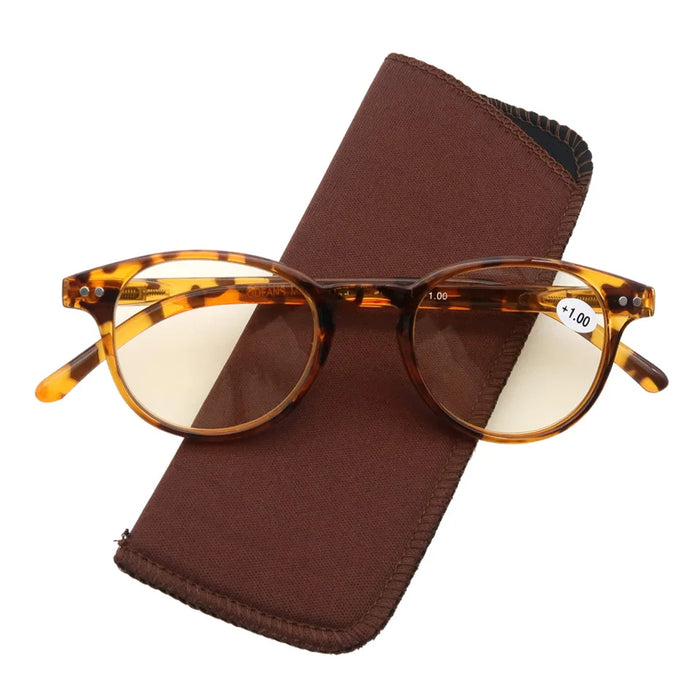 Gafas de Lectura con Filtro de Luz Azul para Mujer y Hombre, Redondas, Vintage, para Ordenador, Presbicia, Aumento de +1.0 a +4.0