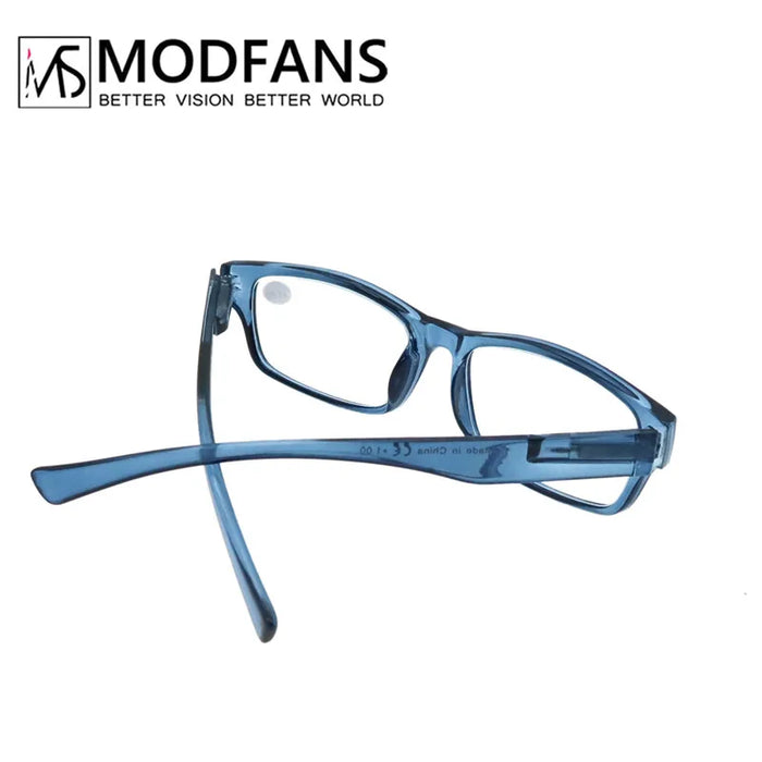 MODFANS Reading Glasses - 3 pack Square Readers for Men & Women Unbreakable Spectacle with Spring Hinge Diopter  +0.5 to +5.0