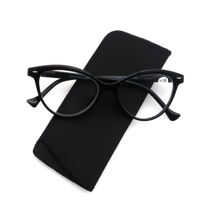 Lunettes de lecture pour femmes petits visages, œil de chat, vintage, mode, monture œil-de-chat rétro, verres clairs, ultra-légères, dioptrie +1.25 +2.0