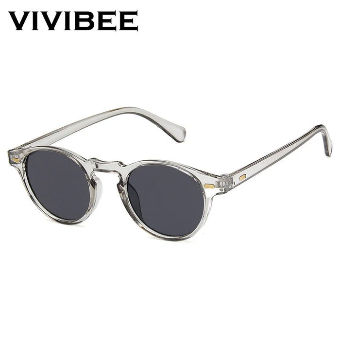 VIVIBEE Men Fashions 2026 Oval Small Sunglasses Clear Classic UV400 Sun Glasses Trends for 2026 Transparent Shades for Women