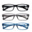 MODFANS Reading Glasses - 3 pack Square Readers for Men & Women Unbreakable Spectacle with Spring Hinge Diopter  +0.5 to +5.0