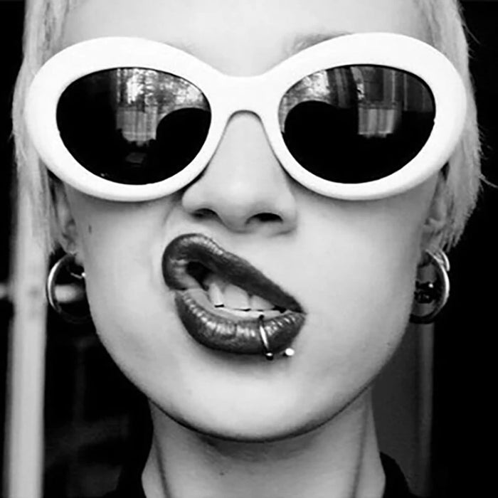 VIVIBEE Fashion Small Yellow Frame Vintage Style Oval Clout Hip Hop Glasses UV400 Women Sunglasses