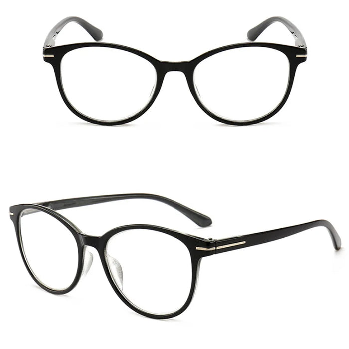 Gafas de Lectura para Mujer Montura Redonda Decoración de Metal Plateado Gafas para Vista Cansada con Aumento 1.5 2.5 3 3.5 4