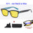 Men'S Anti-Blue Light Office Computer High Quality Black Shiny Frame Rivets Studded Glasses With Gold Pattern On The Temples.